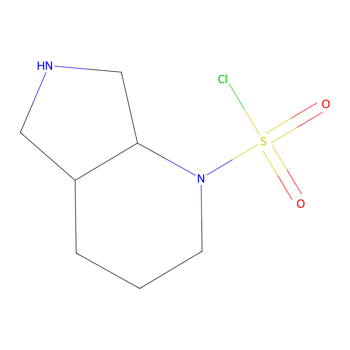 (4aS,7aS)-octahydro-1H-pyrrolo[3,4-b]pyridine-1-sulfonyl chloride molecular structure, CAS 2757832-62-3
