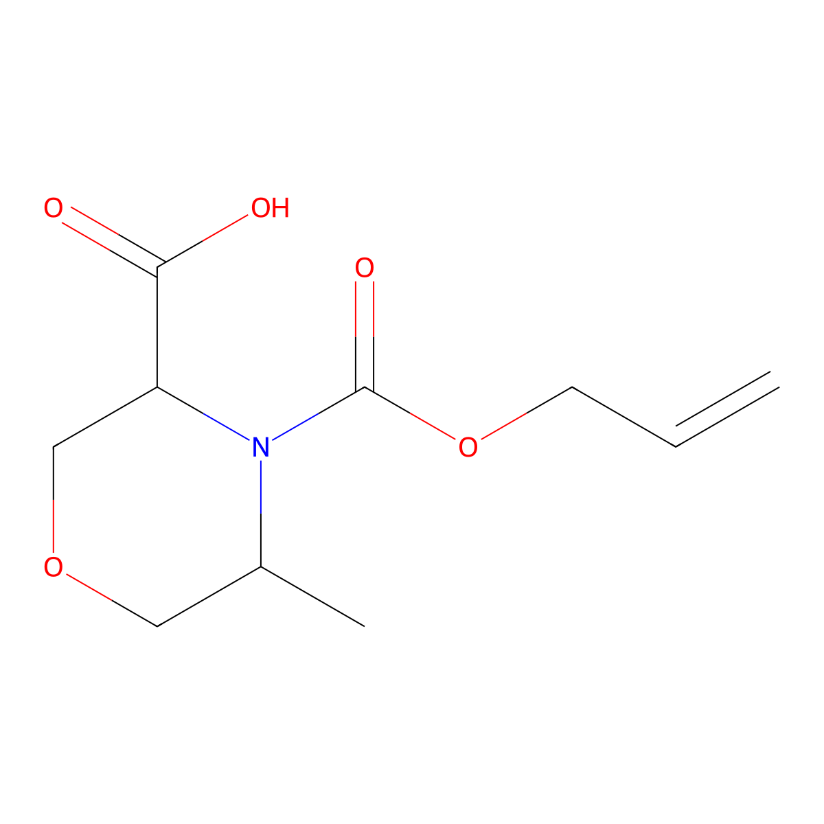 (3S,5S)-5-methyl-4-[(prop-2-en-1-yloxy)carbonyl]morpholine-3-carboxylic acid molecular structure, CAS 2757832-67-8
