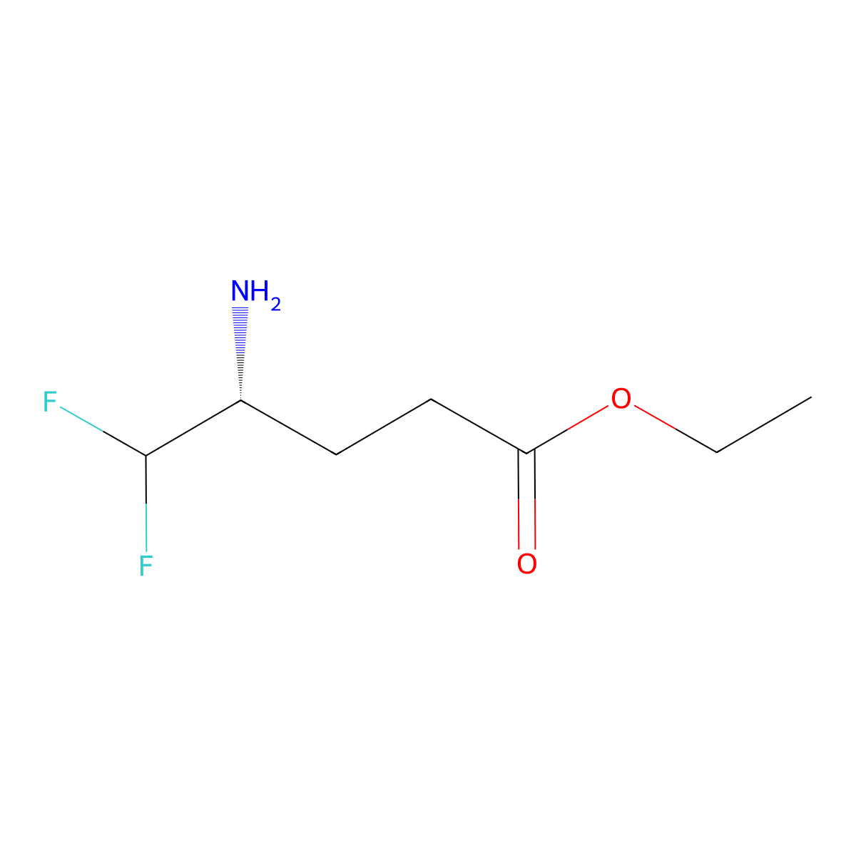 ethyl (4R)-4-amino-5,5-difluoropentanoate molecular structure, CAS 2757832-68-9