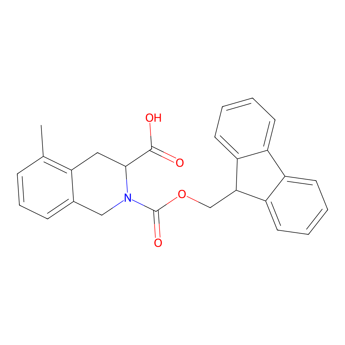 (3R)-2-{[(9H-fluoren-9-yl)methoxy]carbonyl}-5-methyl-1,2,3,4-tetrahydroisoquinoline-3-carboxylic acid molecular structure, CAS 2757832-91-8