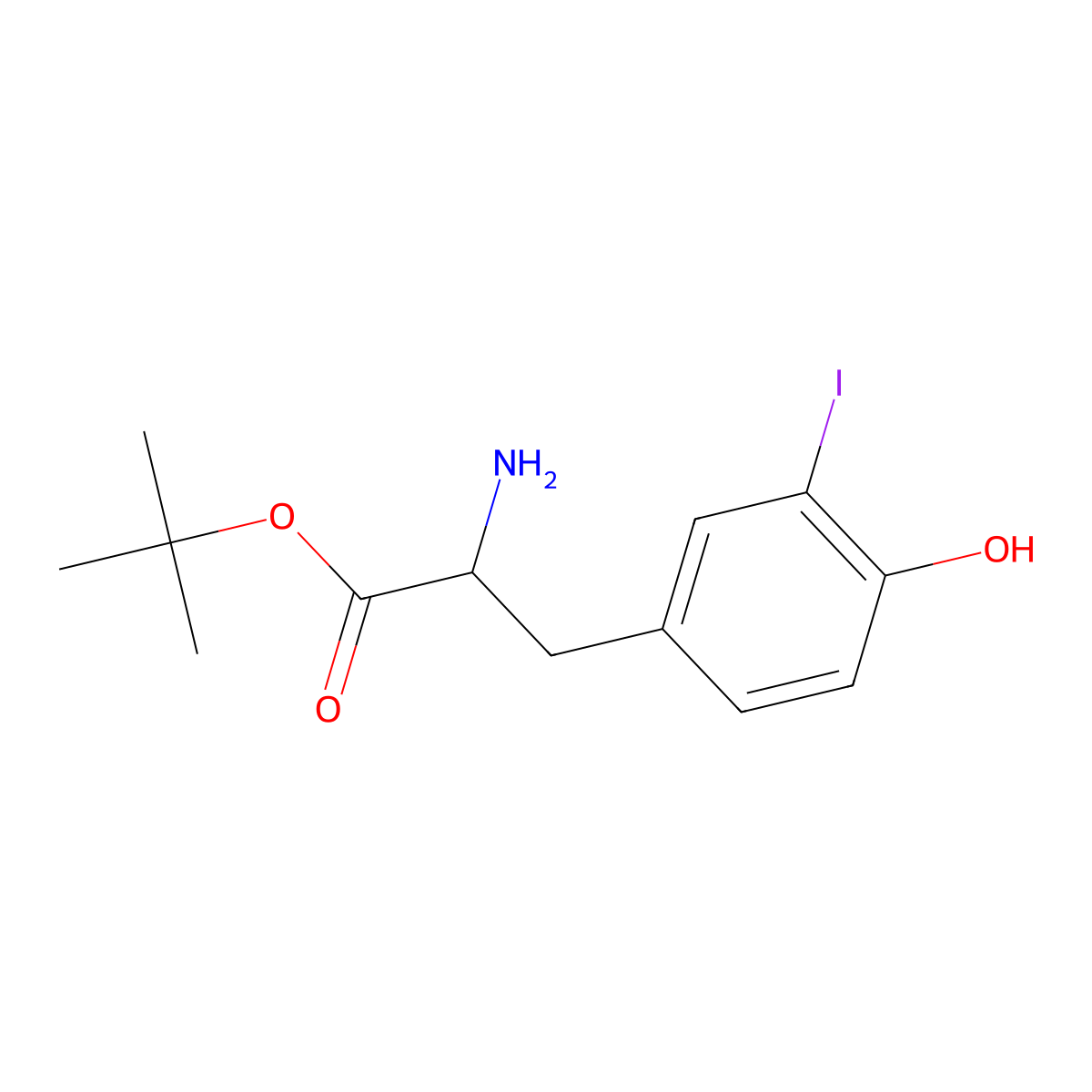 tert-butyl (2R)-2-amino-3-(4-hydroxy-3-iodophenyl)propanoate molecular structure, CAS 2757832-98-5