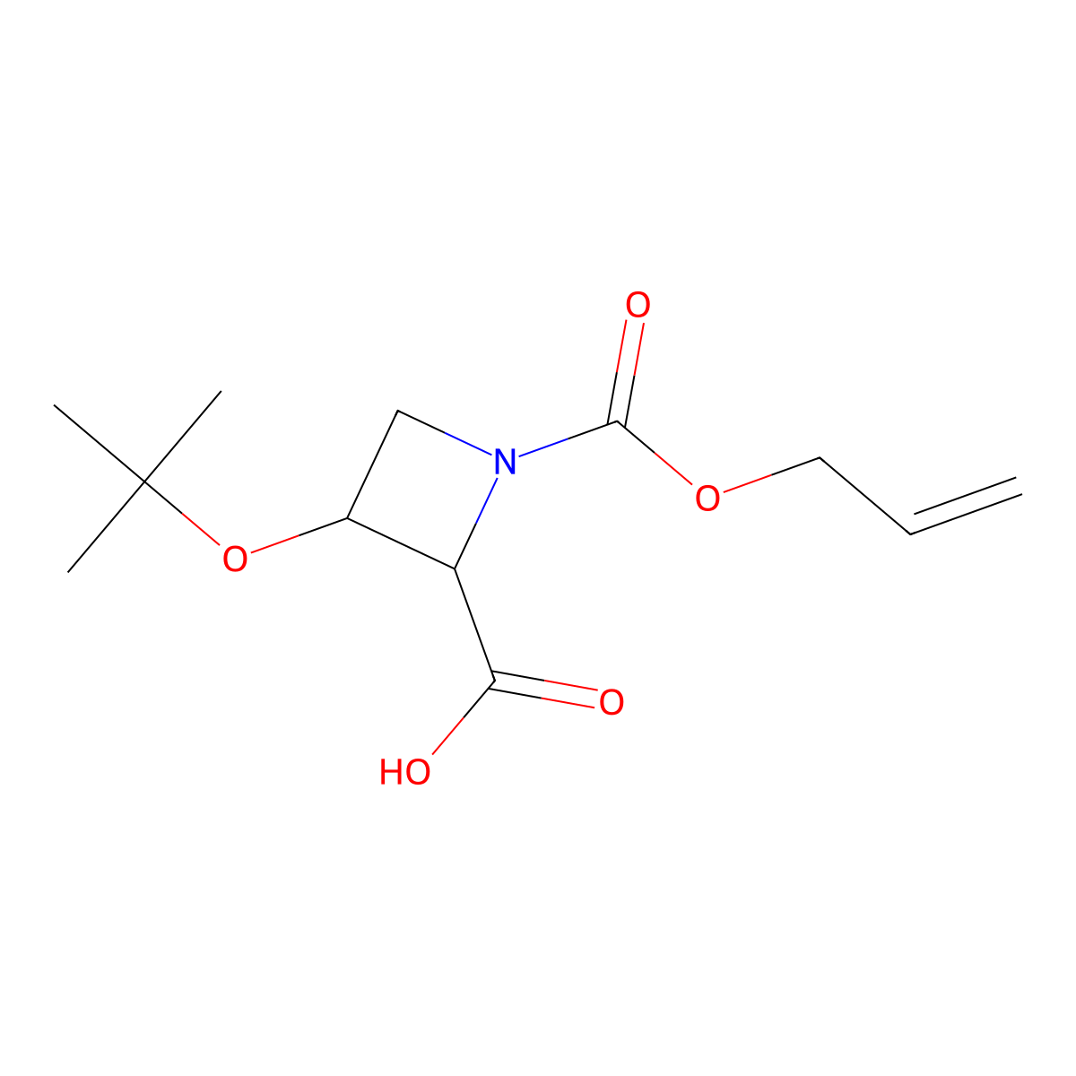 (2R,3R)-3-(tert-butoxy)-1-[(prop-2-en-1-yloxy)carbonyl]azetidine-2-carboxylic acid molecular structure, CAS 2757833-01-3