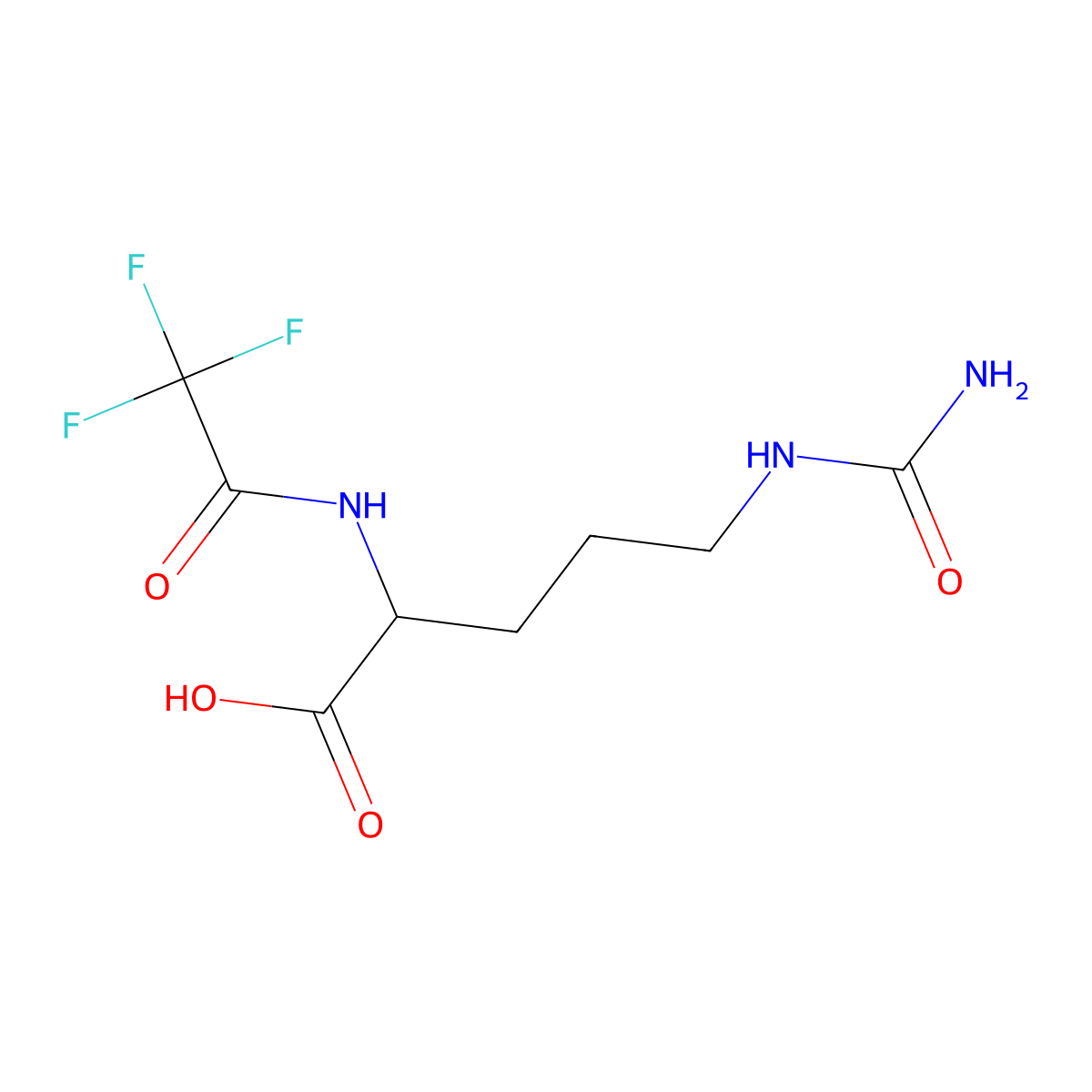 (2R)-5-(carbamoylamino)-2-(2,2,2-trifluoroacetamido)pentanoic acid molecular structure, CAS 2757833-02-4