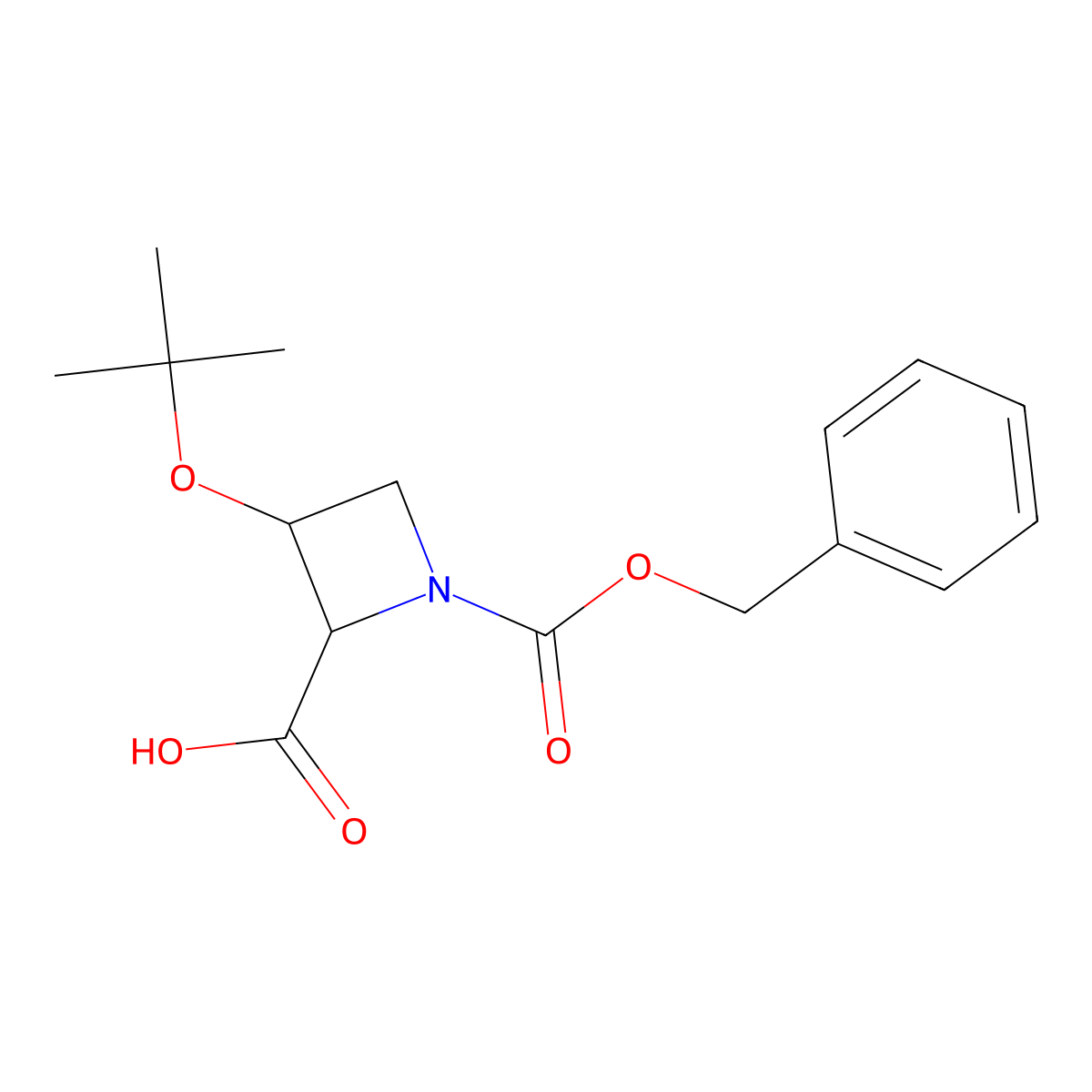 (2R,3R)-1-[(benzyloxy)carbonyl]-3-(tert-butoxy)azetidine-2-carboxylic acid molecular structure, CAS 2757833-03-5