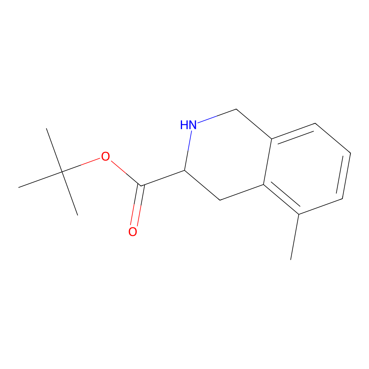 tert-butyl (3R)-5-methyl-1,2,3,4-tetrahydroisoquinoline-3-carboxylate molecular structure, CAS 2757833-12-6
