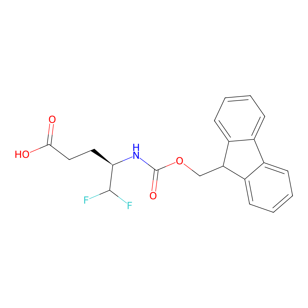 (4R)-4-({[(9H-fluoren-9-yl)methoxy]carbonyl}amino)-5,5-difluoropentanoic acid molecular structure, CAS 2757833-16-0
