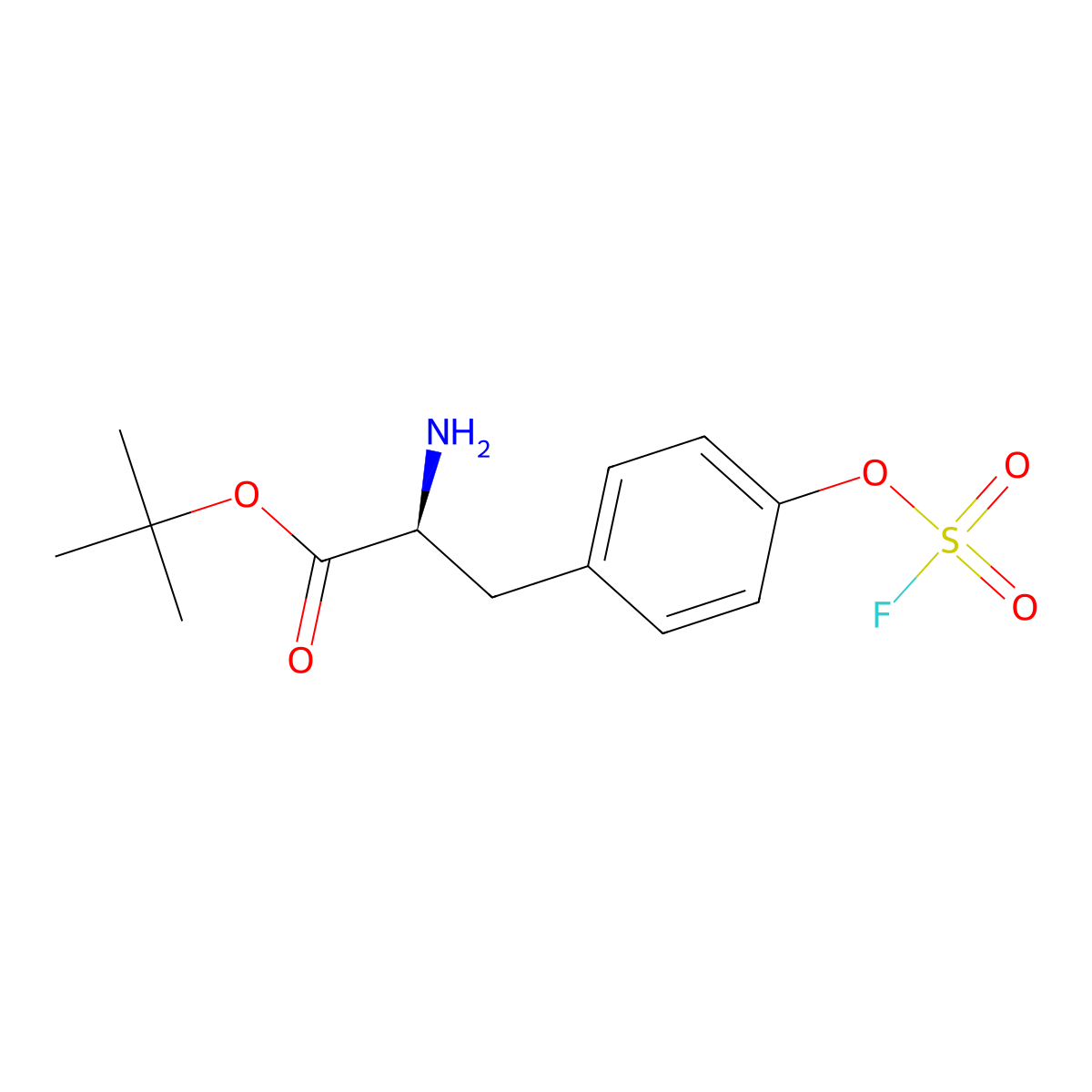 tert-butyl (2S)-2-amino-3-{4-[(fluorosulfonyl)oxy]phenyl}propanoate molecular structure, CAS 2757833-25-1