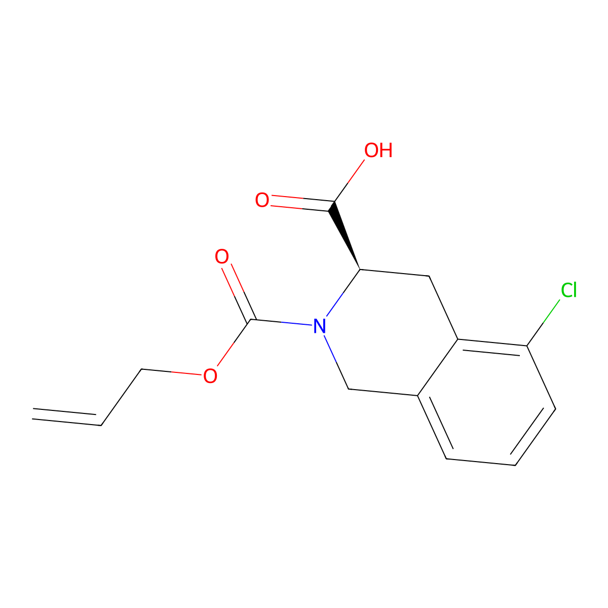 (3R)-5-chloro-2-[(prop-2-en-1-yloxy)carbonyl]-1,2,3,4-tetrahydroisoquinoline-3-carboxylic acid molecular structure, CAS 2757833-45-5