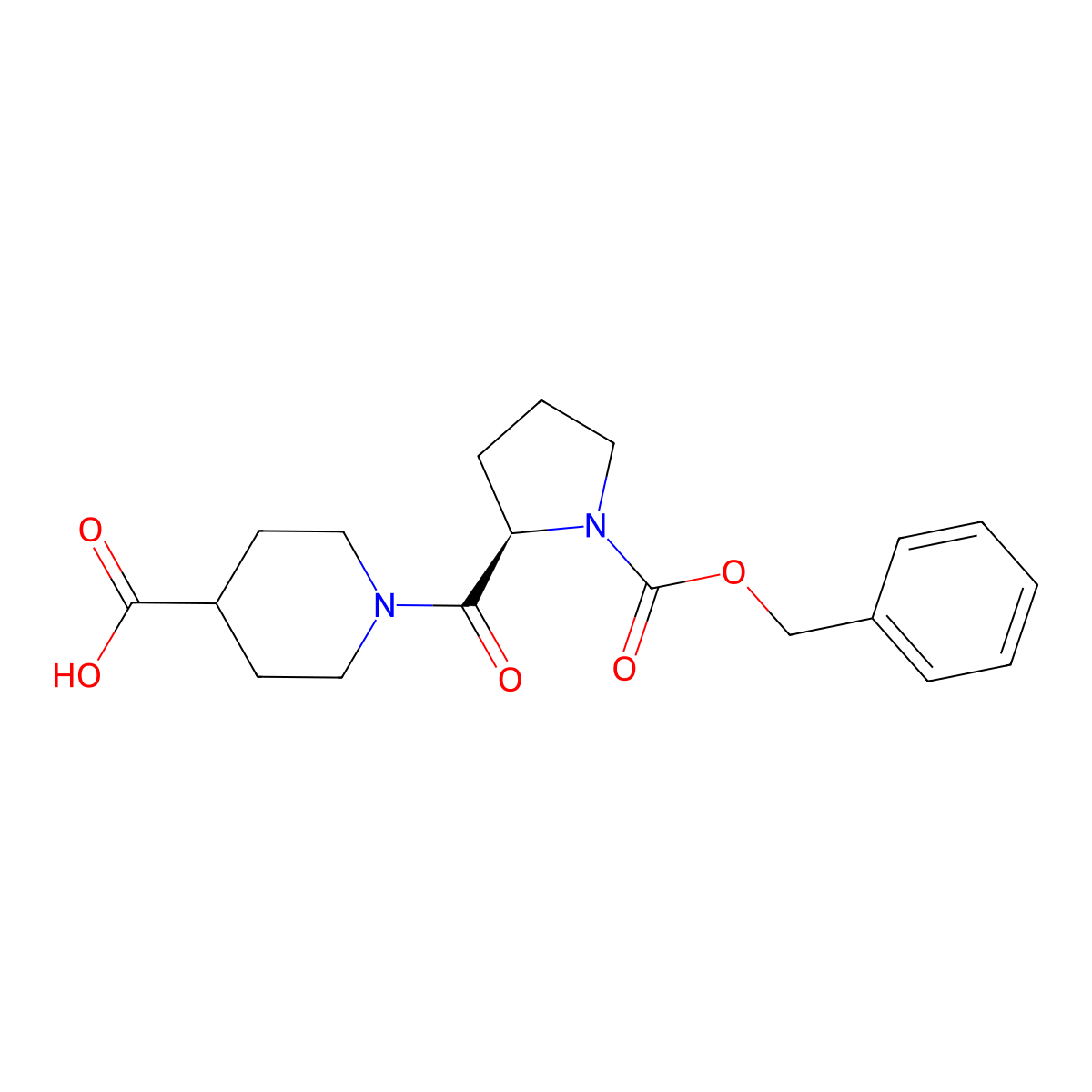 1-[(2R)-1-[(benzyloxy)carbonyl]pyrrolidine-2-carbonyl]piperidine-4-carboxylic acid molecular structure, CAS 2757833-48-8