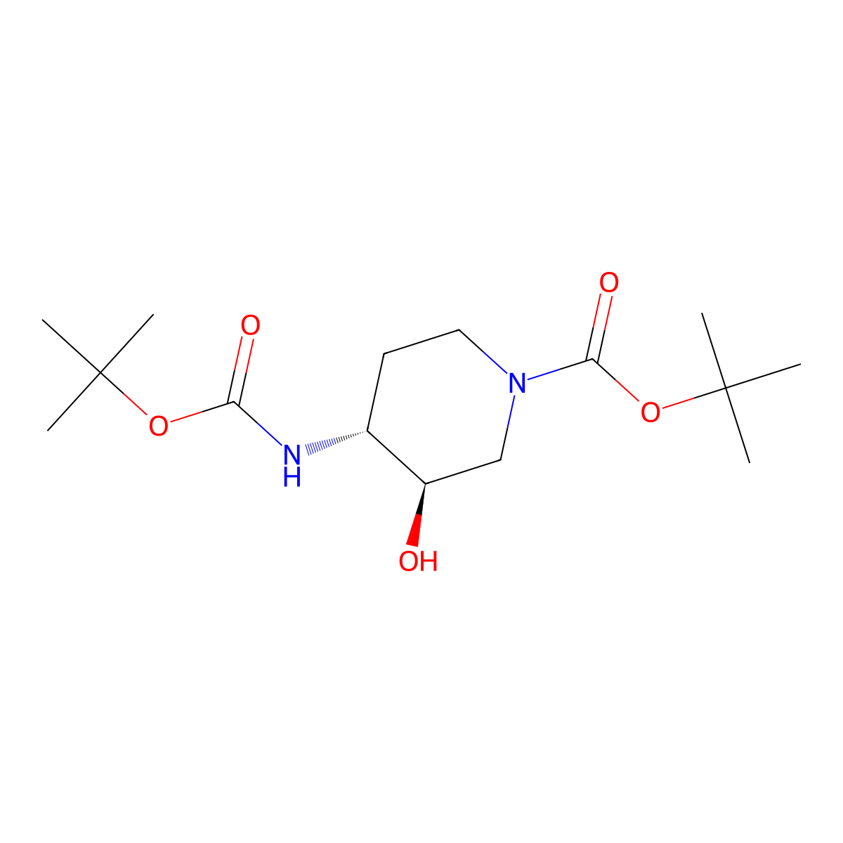 tert-butyl (3R,4R)-4-{[(tert-butoxy)carbonyl]amino}-3-hydroxypiperidine-1-carboxylate molecular structure, CAS 2757833-49-9