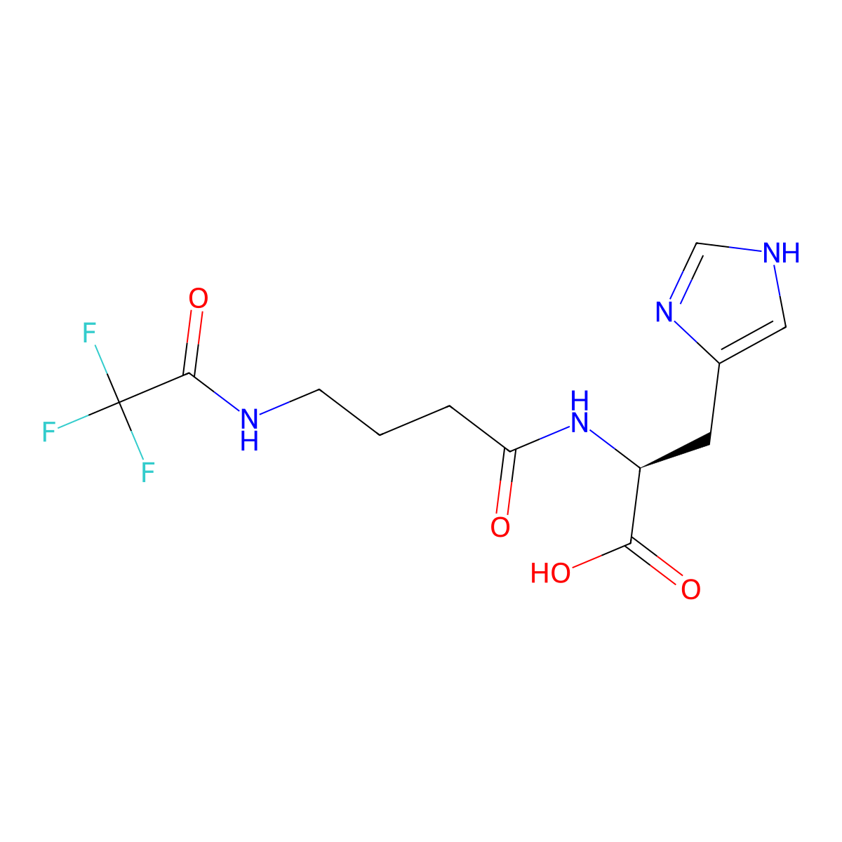 (2S)-3-(1H-imidazol-4-yl)-2-[4-(2,2,2-trifluoroacetamido)butanamido]propanoic acid molecular structure, CAS 2757833-73-9