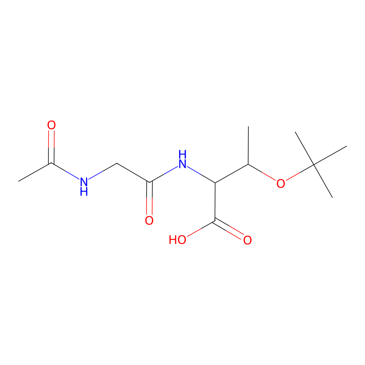 (2S,3R)-3-(tert-butoxy)-2-(2-acetamidoacetamido)butanoic acid molecular structure, CAS 2757833-84-2
