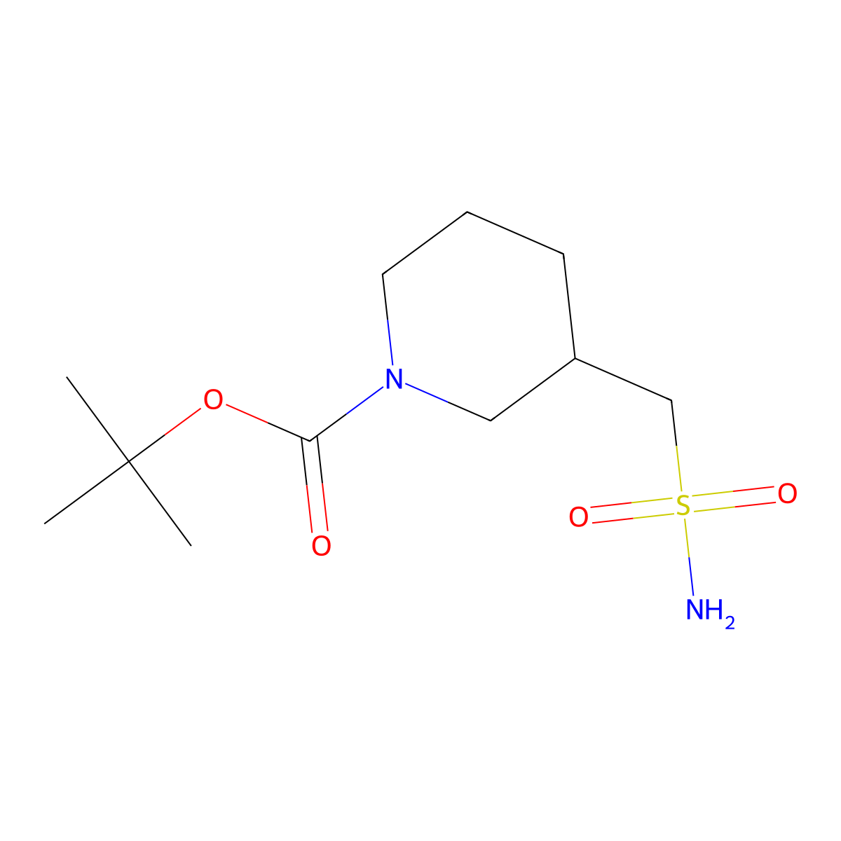 tert-butyl (3S)-3-(sulfamoylmethyl)piperidine-1-carboxylate molecular structure, CAS 2757833-86-4