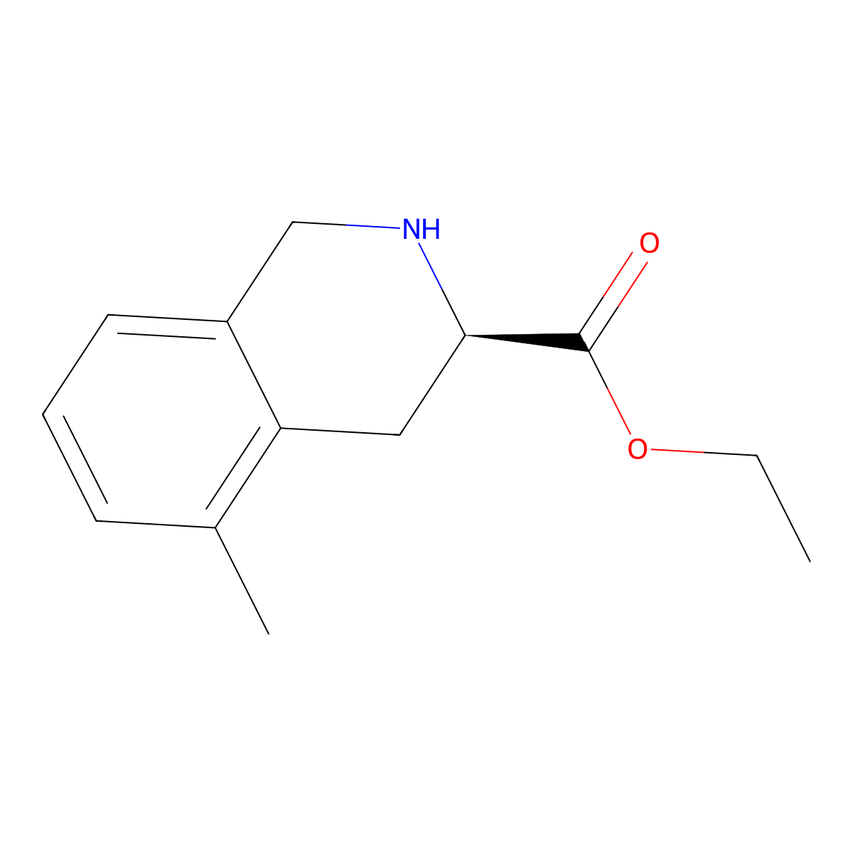 ethyl (3R)-5-methyl-1,2,3,4-tetrahydroisoquinoline-3-carboxylate molecular structure, CAS 2757833-87-5
