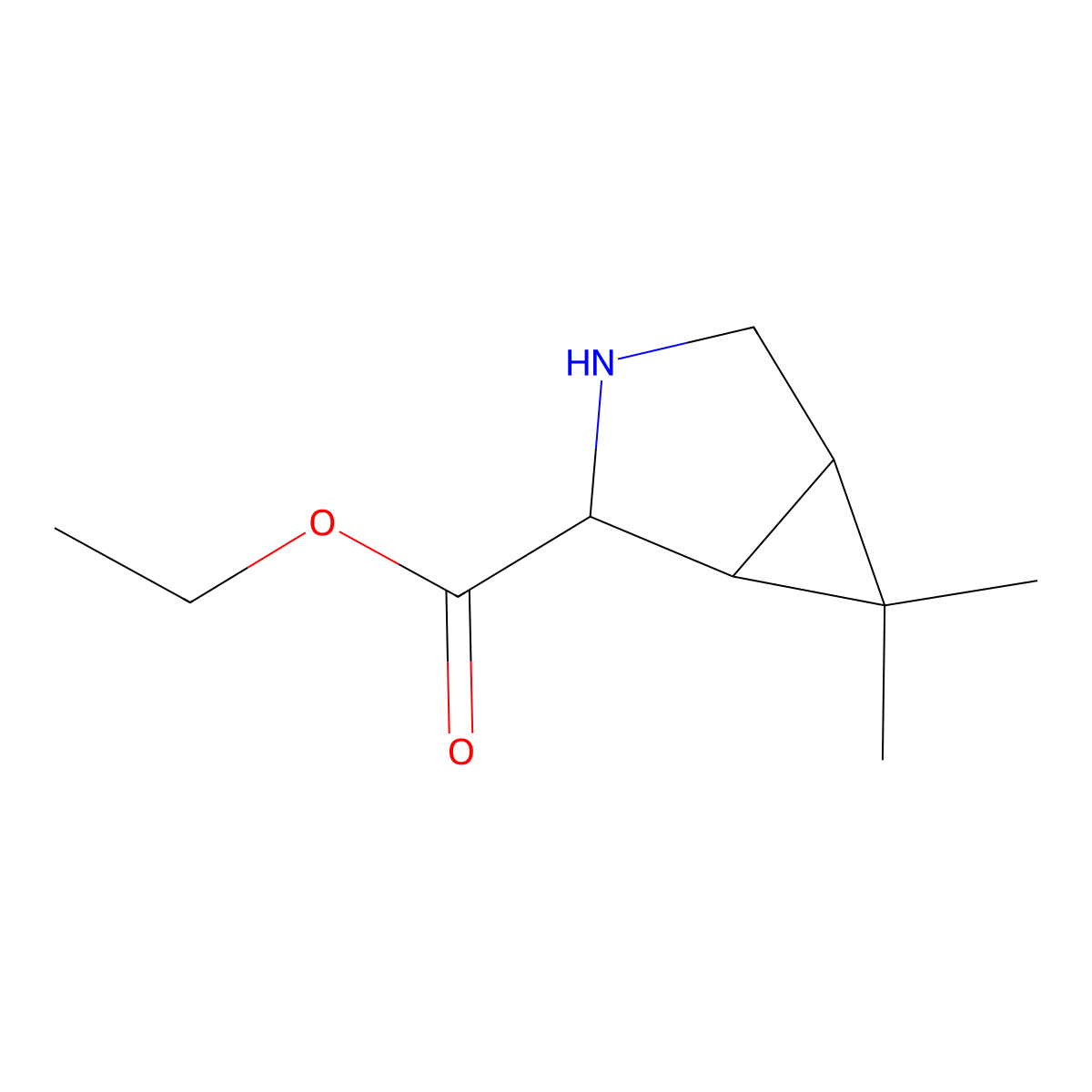 ethyl (1R,2S,5S)-6,6-dimethyl-3-azabicyclo[3.1.0]hexane-2-carboxylate molecular structure, CAS 2757833-97-7