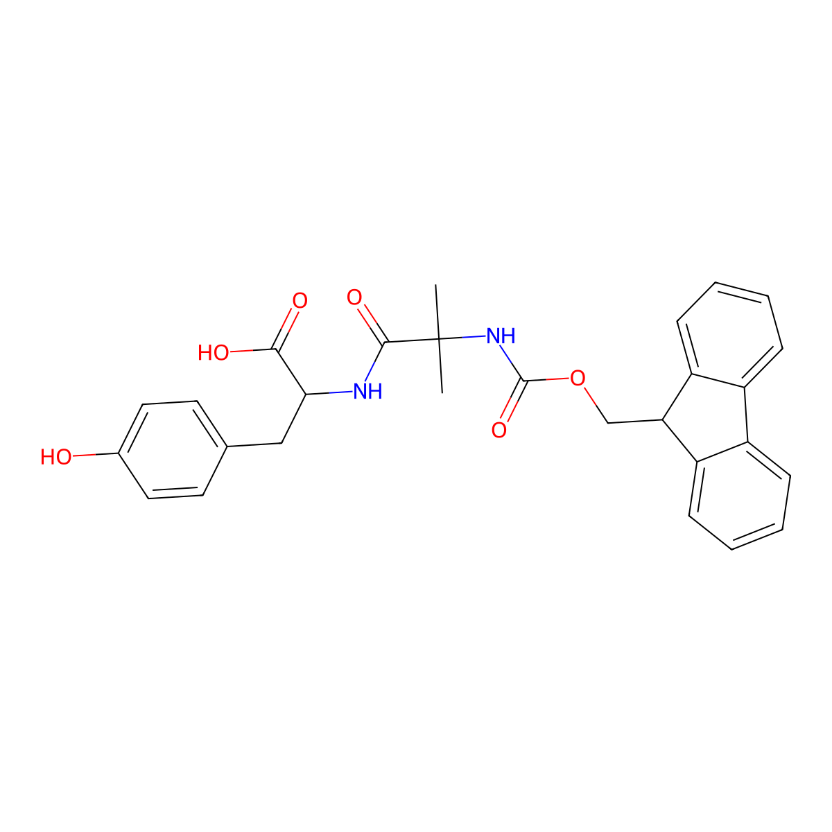 (2S)-2-[2-({[(9H-fluoren-9-yl)methoxy]carbonyl}amino)-2-methylpropanamido]-3-(4-hydroxyphenyl)propanoic acid molecular structure, CAS 2757834-40-3