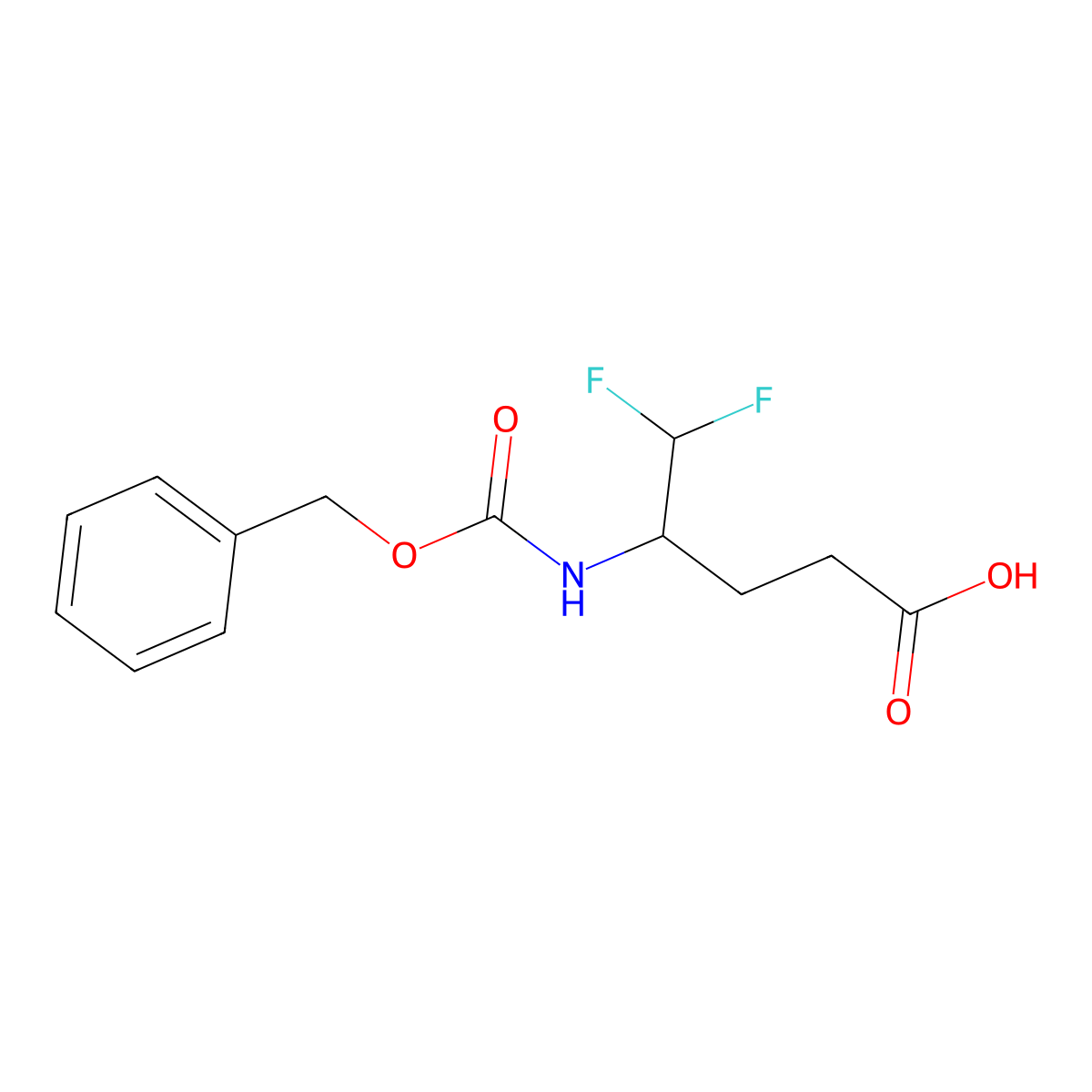 (4R)-4-{[(benzyloxy)carbonyl]amino}-5,5-difluoropentanoic acid molecular structure, CAS 2757834-48-1