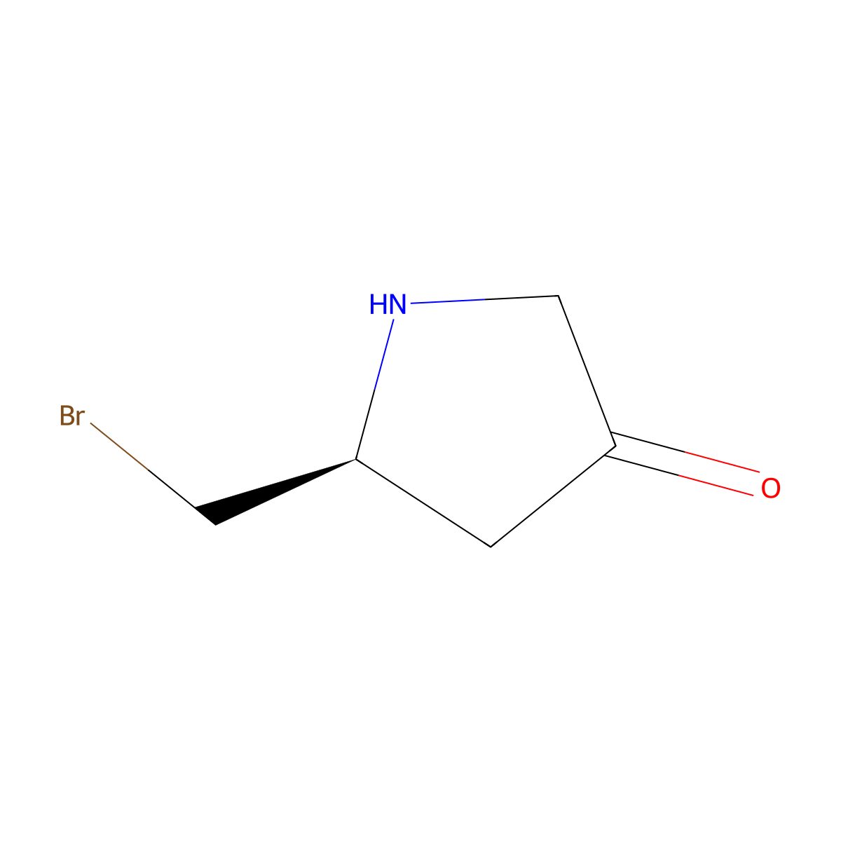 (5S)-5-(bromomethyl)pyrrolidin-3-one molecular structure, CAS 2757835-07-5