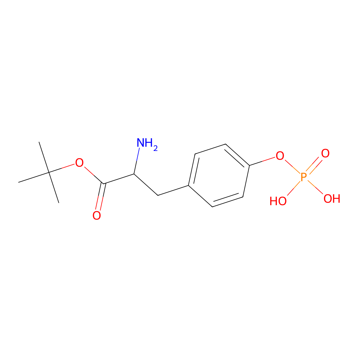 {4-[(2S)-2-amino-3-(tert-butoxy)-3-oxopropyl]phenoxy}phosphonic acid molecular structure, CAS 2757835-16-6