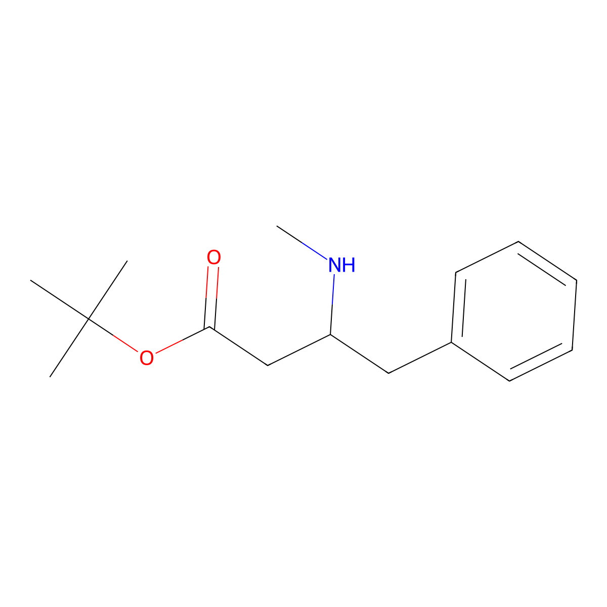 tert-butyl (3S)-3-(methylamino)-4-phenylbutanoate molecular structure, CAS 2757835-39-3