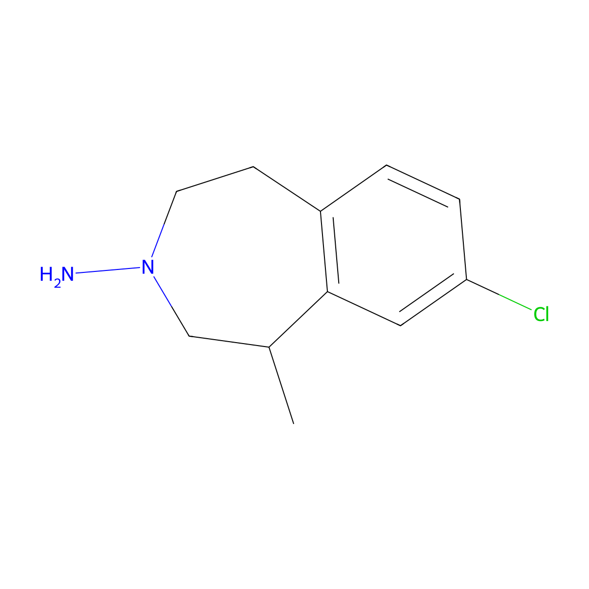 (1R)-8-chloro-1-methyl-2,3,4,5-tetrahydro-1H-3-benzazepin-3-amine molecular structure, CAS 2757835-41-7