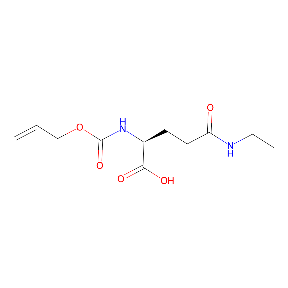 (2S)-4-(ethylcarbamoyl)-2-{[(prop-2-en-1-yloxy)carbonyl]amino}butanoic acid molecular structure, CAS 2757835-55-3