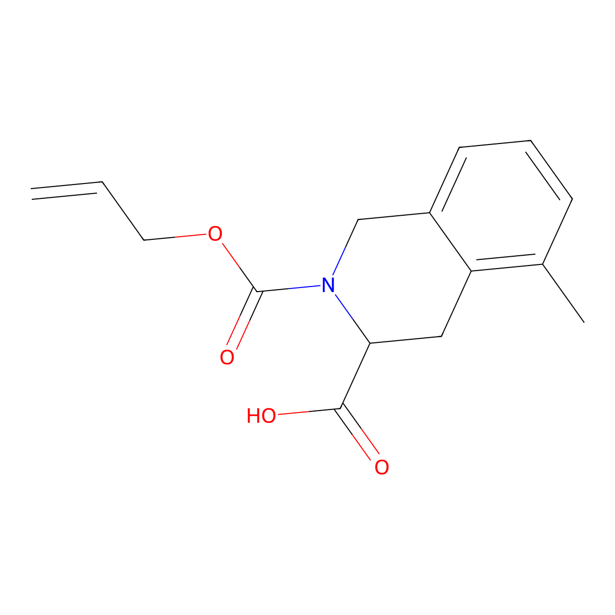 (3R)-5-methyl-2-[(prop-2-en-1-yloxy)carbonyl]-1,2,3,4-tetrahydroisoquinoline-3-carboxylic acid molecular structure, CAS 2757835-62-2