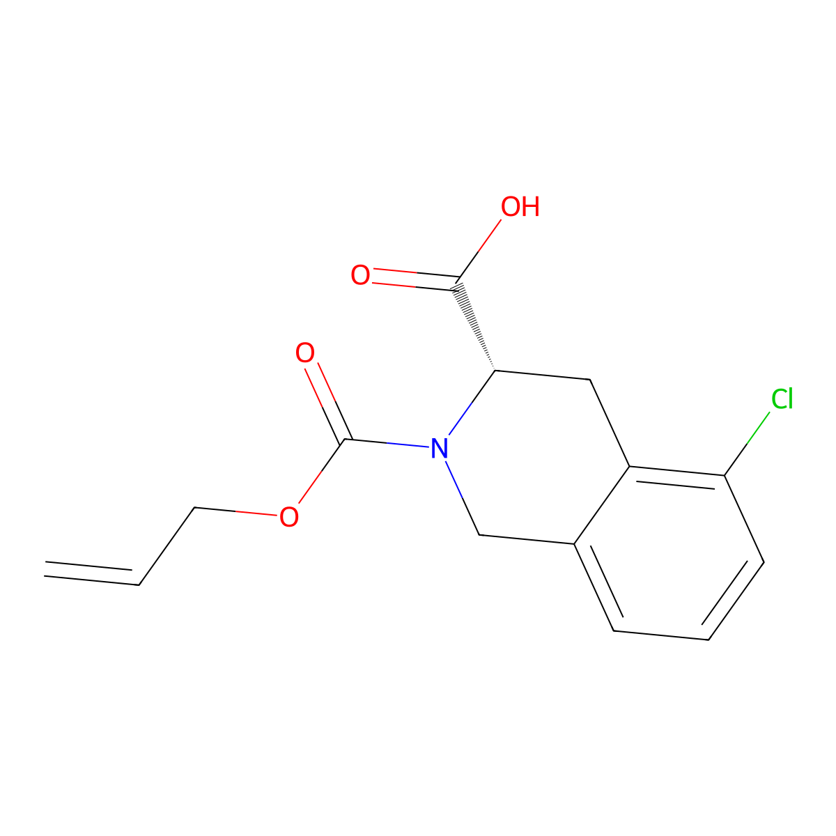 (3S)-5-chloro-2-[(prop-2-en-1-yloxy)carbonyl]-1,2,3,4-tetrahydroisoquinoline-3-carboxylic acid molecular structure, CAS 2757835-64-4
