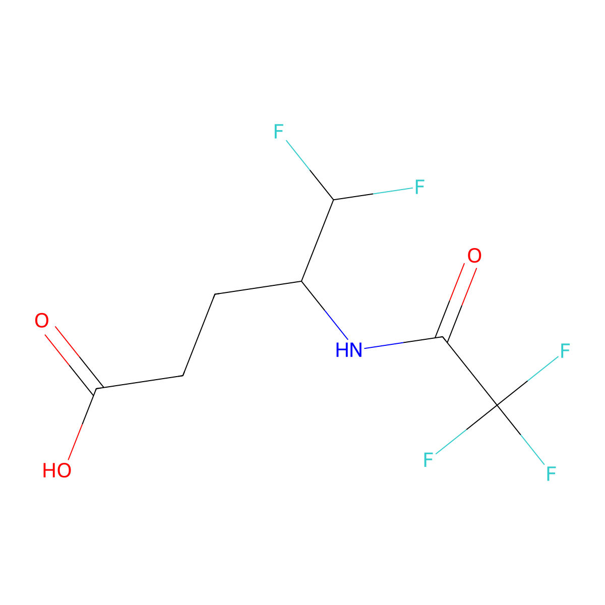 (4R)-5,5-difluoro-4-(2,2,2-trifluoroacetamido)pentanoic acid molecular structure, CAS 2757835-70-2