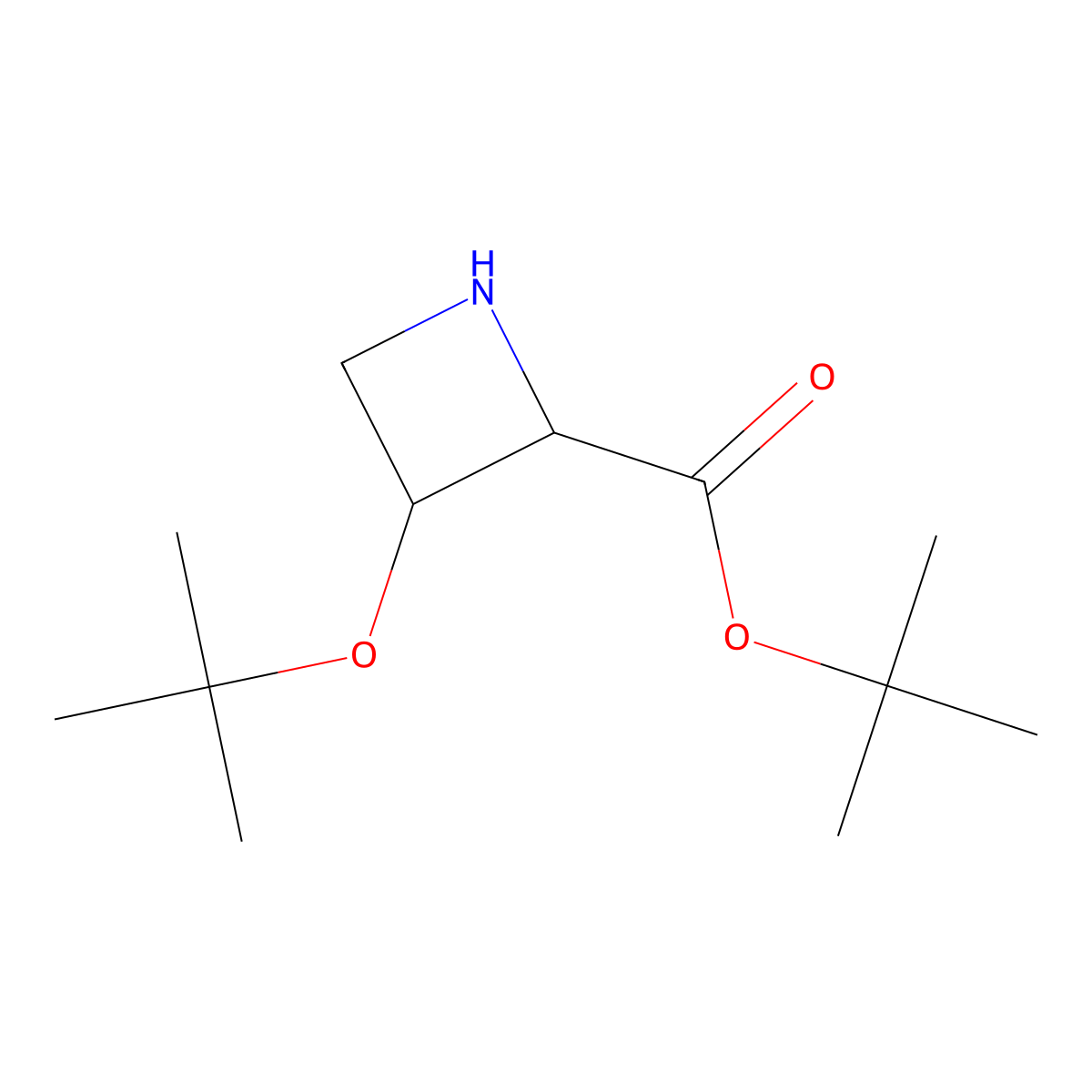 tert-butyl (2R,3R)-3-(tert-butoxy)azetidine-2-carboxylate molecular structure, CAS 2757835-73-5