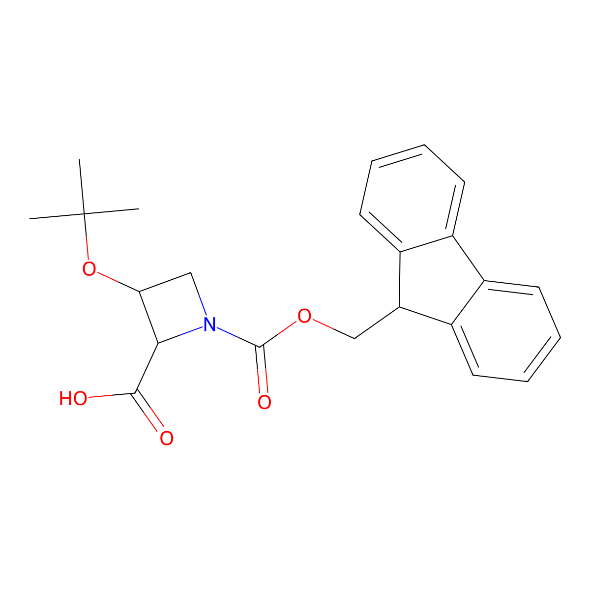 (2R,3R)-3-(tert-butoxy)-1-{[(9H-fluoren-9-yl)methoxy]carbonyl}azetidine-2-carboxylic acid molecular structure, CAS 2757835-89-3