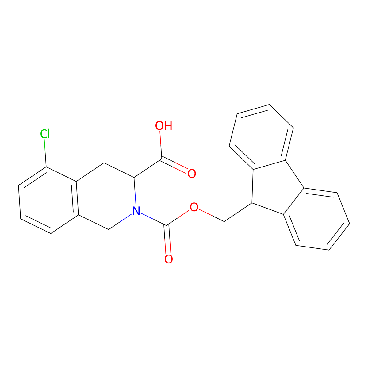 (3S)-5-chloro-2-{[(9H-fluoren-9-yl)methoxy]carbonyl}-1,2,3,4-tetrahydroisoquinoline-3-carboxylic acid molecular structure, CAS 2757835-90-6