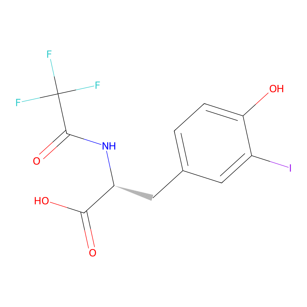 (2R)-3-(4-hydroxy-3-iodophenyl)-2-(2,2,2-trifluoroacetamido)propanoic acid molecular structure, CAS 2757835-91-7