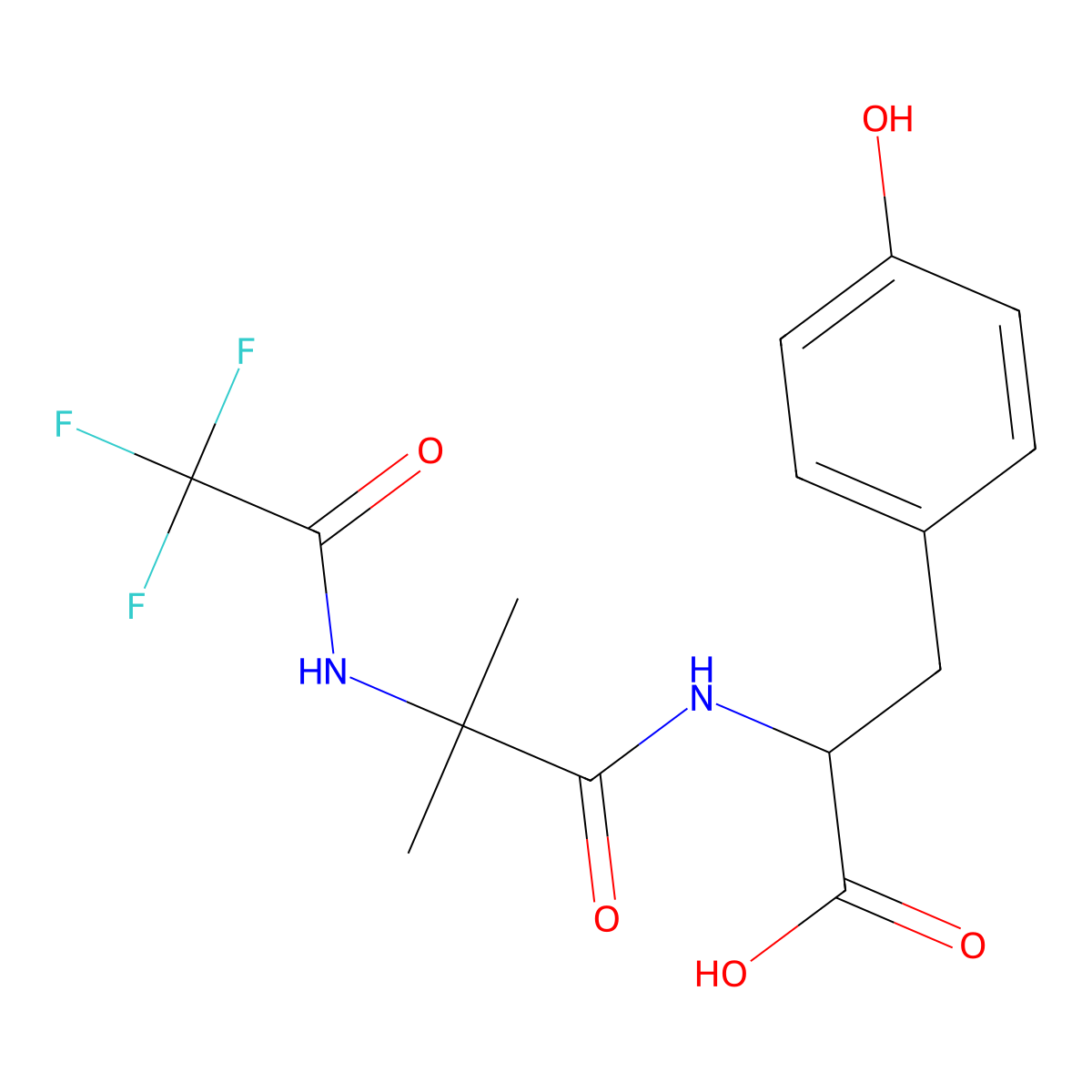 (2S)-3-(4-hydroxyphenyl)-2-[2-methyl-2-(2,2,2-trifluoroacetamido)propanamido]propanoic acid molecular structure, CAS 2757835-93-9