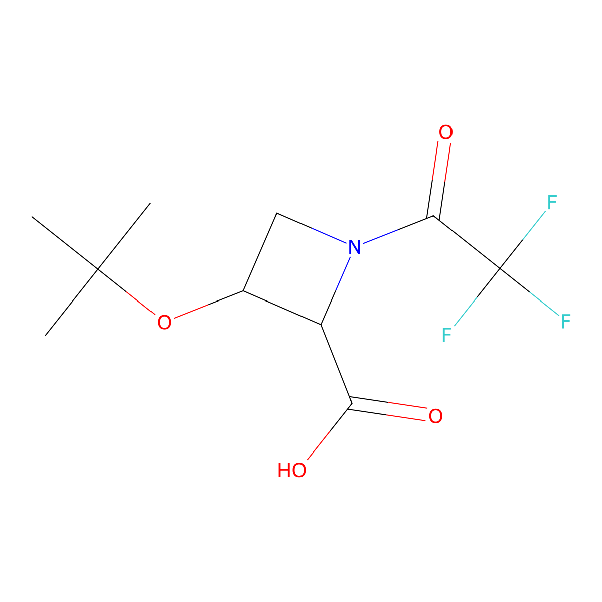 (2R,3R)-3-(tert-butoxy)-1-(2,2,2-trifluoroacetyl)azetidine-2-carboxylic acid molecular structure, CAS 2757835-97-3