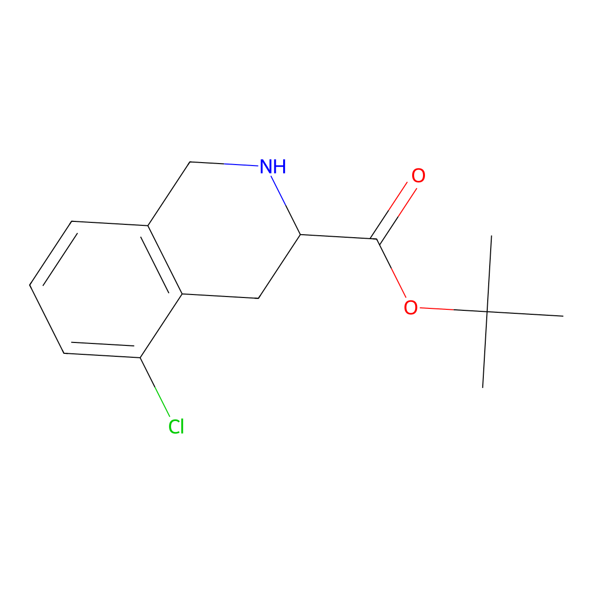 tert-butyl (3R)-5-chloro-1,2,3,4-tetrahydroisoquinoline-3-carboxylate molecular structure, CAS 2757836-06-7