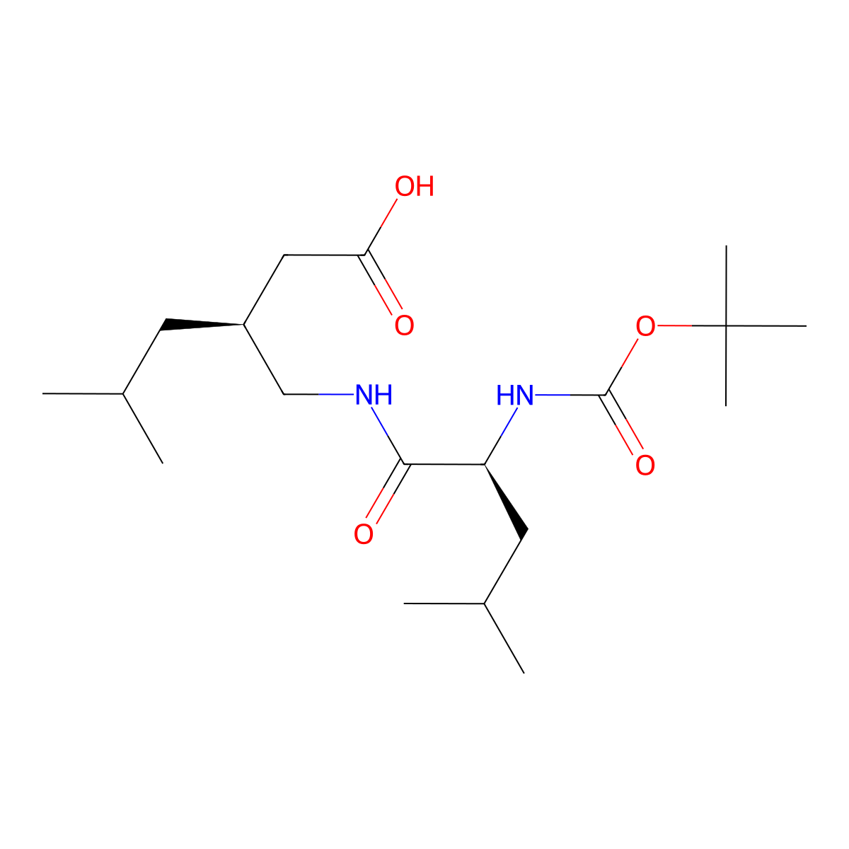 (3S)-3-{[(2S)-2-{[(tert-butoxy)carbonyl]amino}-4-methylpentanamido]methyl}-5-methylhexanoic acid molecular structure, CAS 2757836-20-5