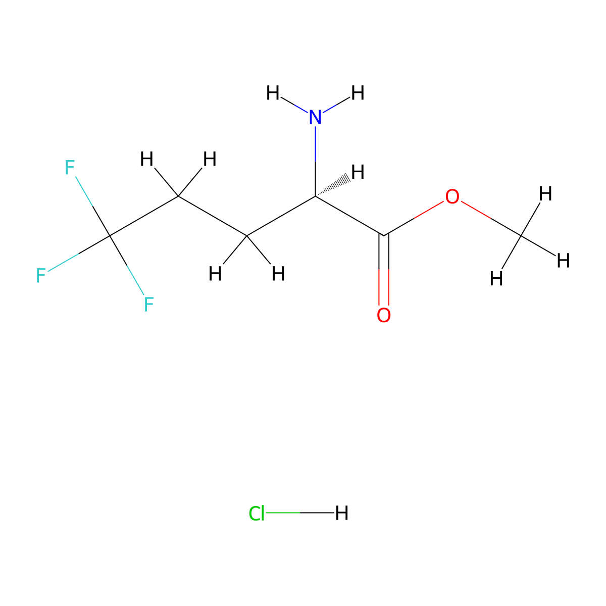 methyl(2R)-2-amino-5,5,5-trifluoropentanoatehydrochloride molecular structure, CAS 2757836-24-9