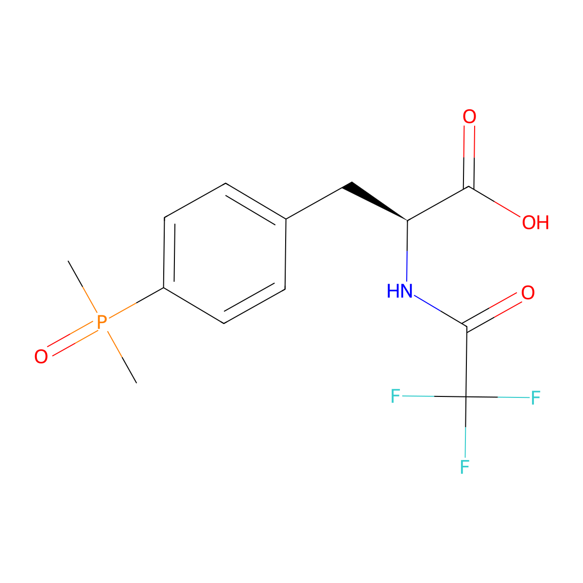 (2S)-3-[4-(dimethylphosphoryl)phenyl]-2-(2,2,2-trifluoroacetamido)propanoic acid molecular structure, CAS 2757836-40-9
