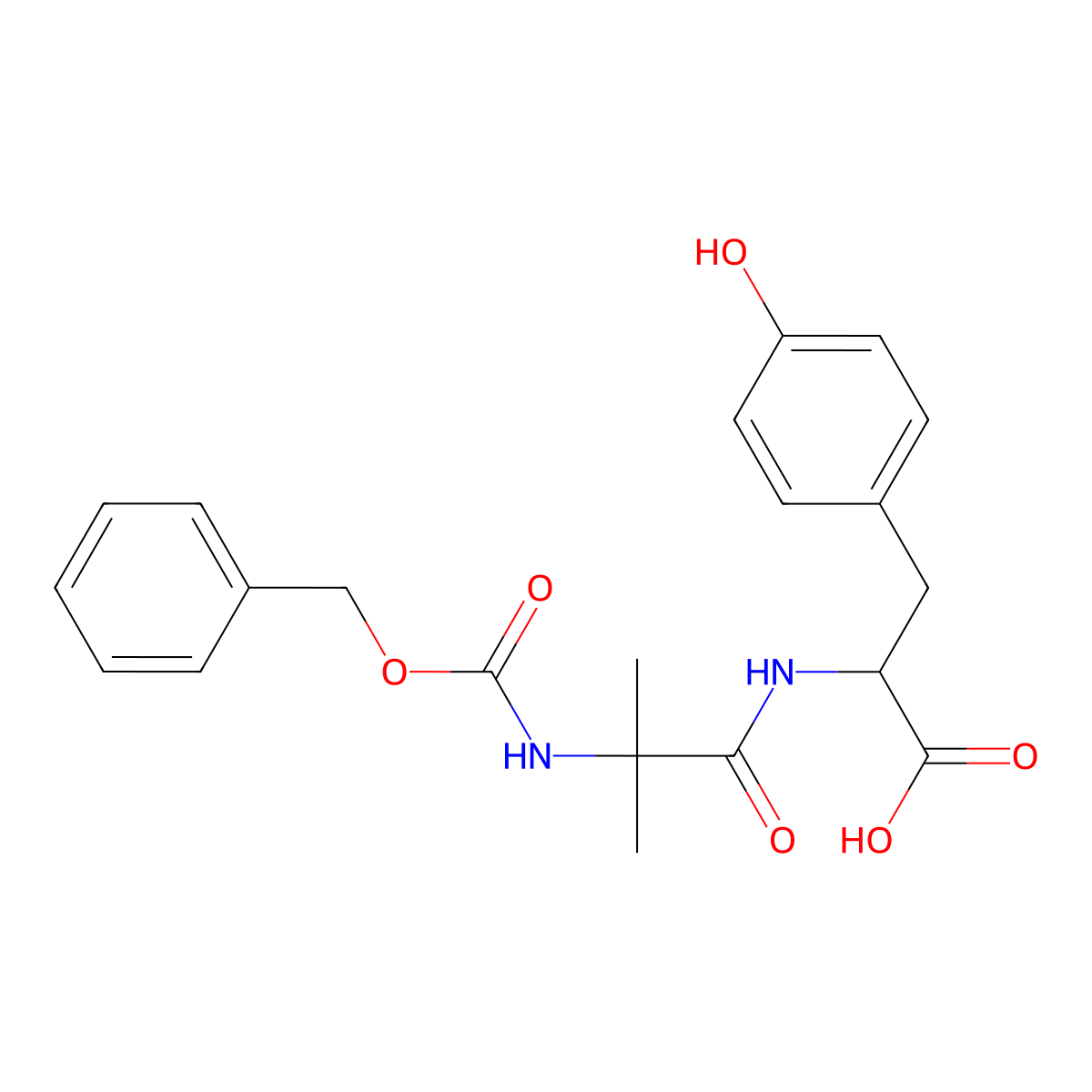 (2S)-2-(2-{[(benzyloxy)carbonyl]amino}-2-methylpropanamido)-3-(4-hydroxyphenyl)propanoic acid molecular structure, CAS 2757836-55-6