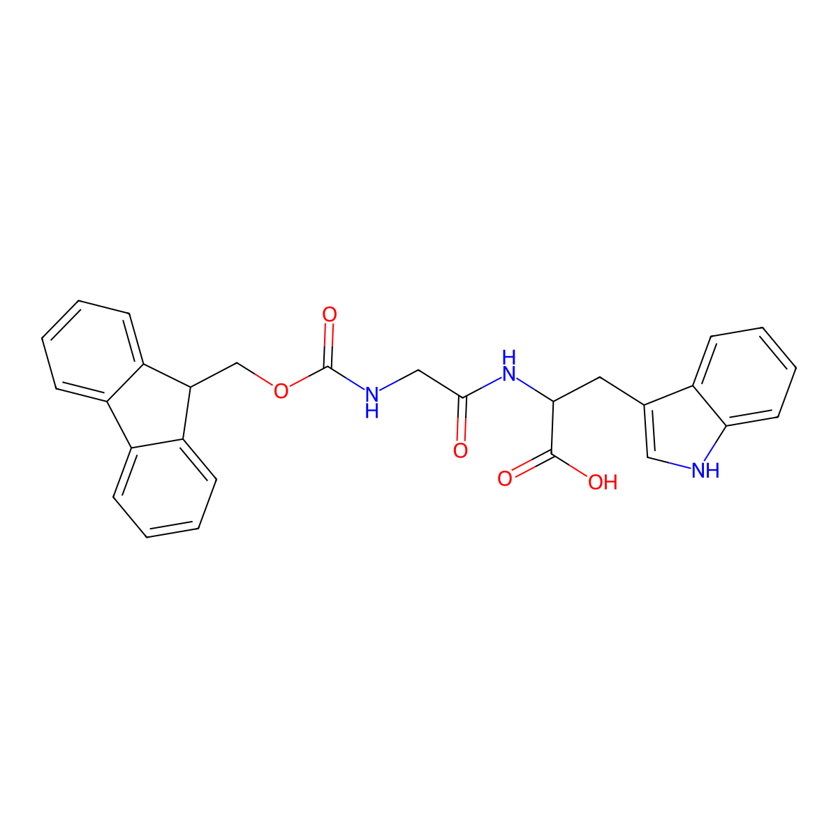 (2R)-2-[2-({[(9H-fluoren-9-yl)methoxy]carbonyl}amino)acetamido]-3-(1H-indol-3-yl)propanoic acid molecular structure, CAS 2757836-56-7