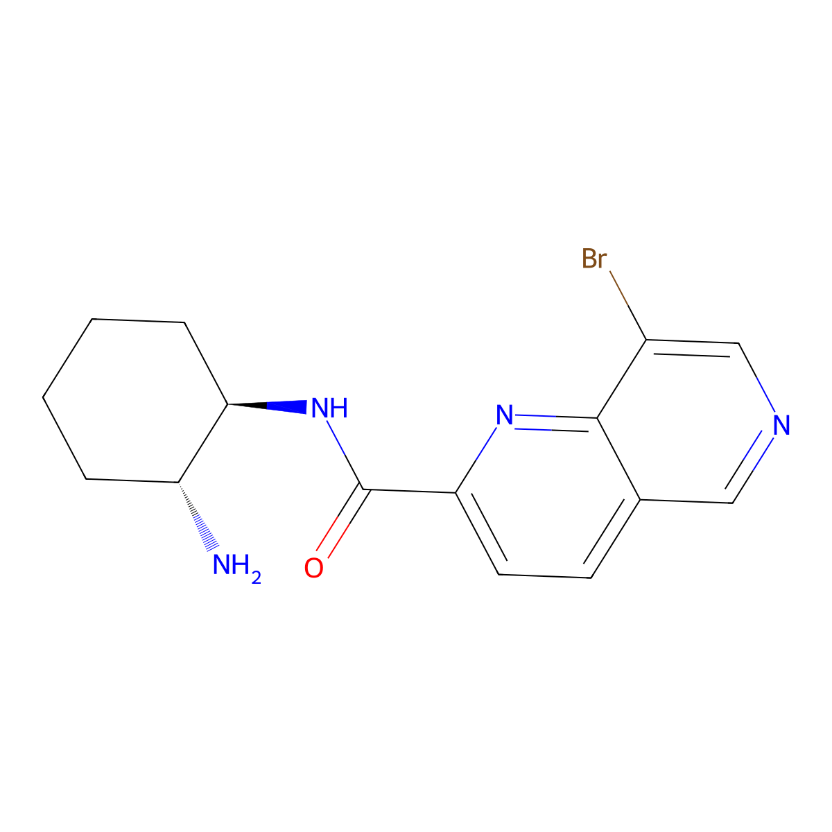 N-[(1R,2R)-2-aminocyclohexyl]-8-bromo-1,6-naphthyridine-2-carboxamide molecular structure, CAS 2757836-57-8