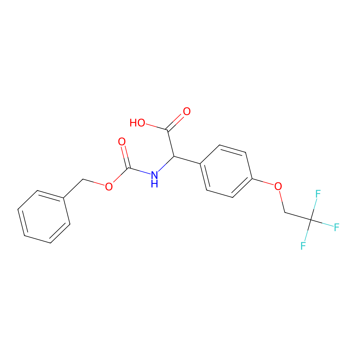 2-{[(Benzyloxy)carbonyl]amino}-2-[4-(2,2,2-trifluoroethoxy)phenyl]acetic acid molecular structure, CAS 2757871-43-3