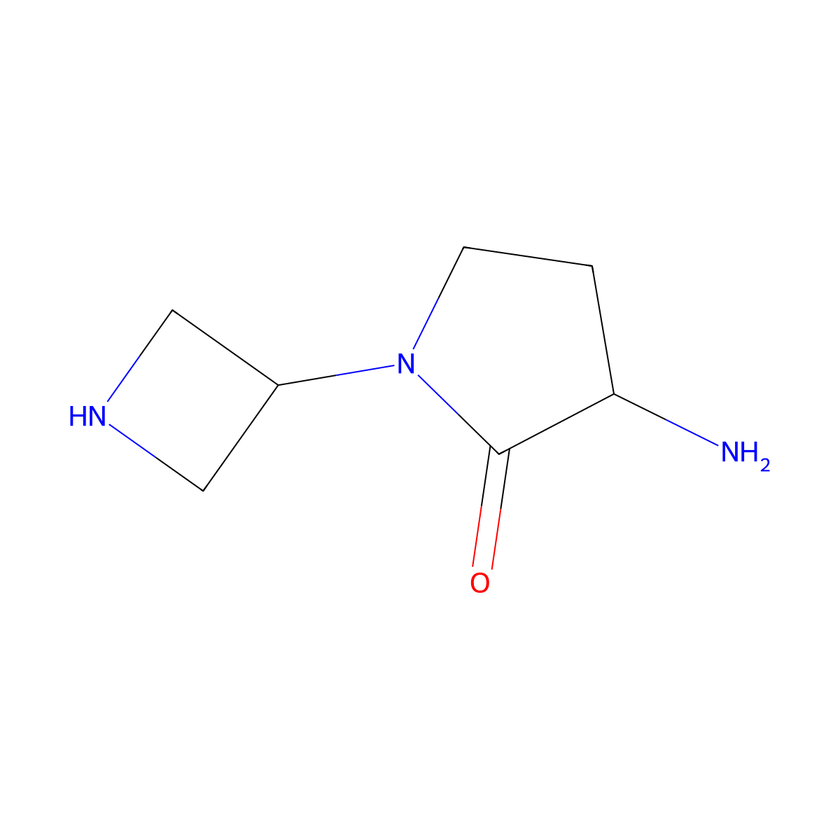 3-Amino-1-(azetidin-3-yl)pyrrolidin-2-one molecular structure, CAS 2757871-45-5