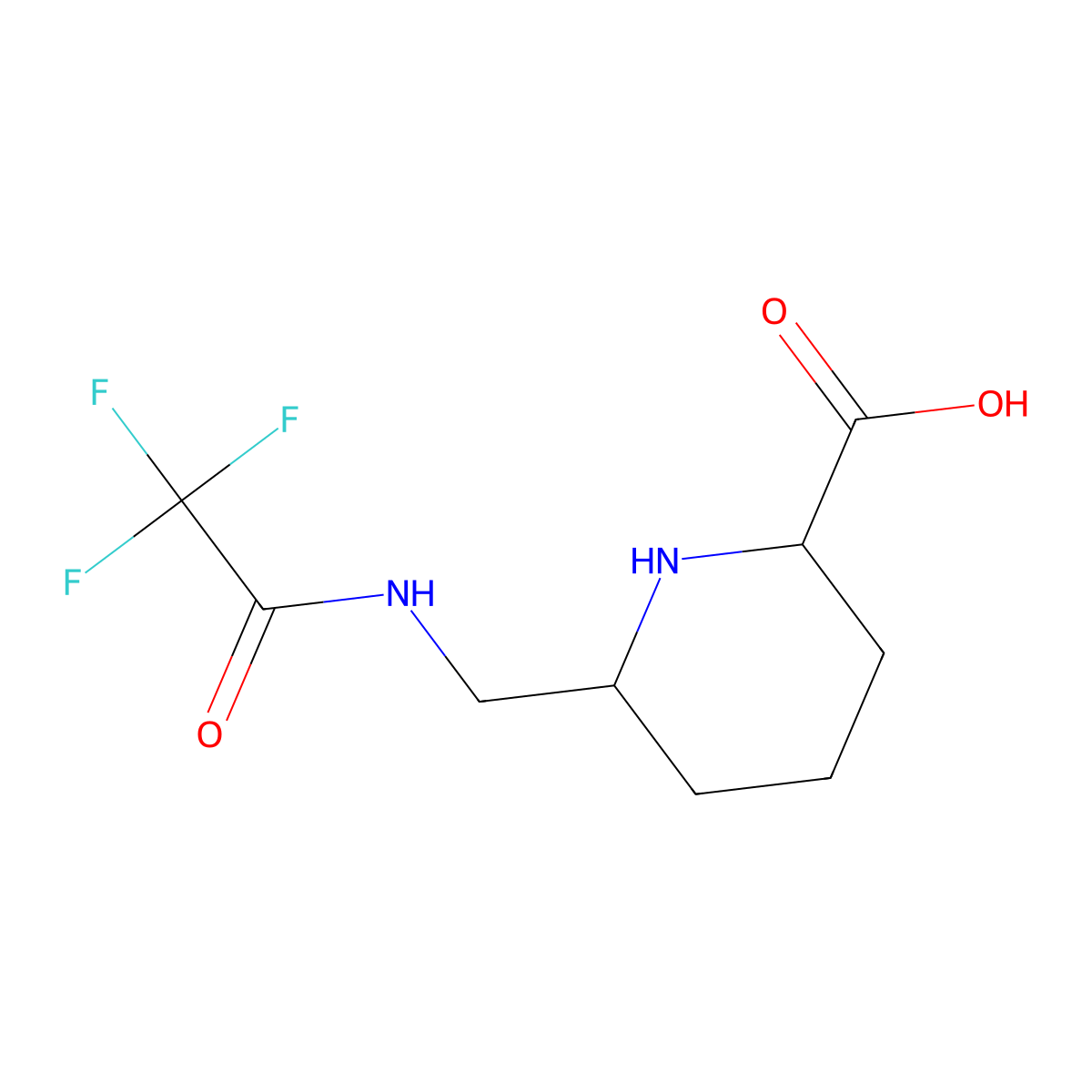 6-[(2,2,2-Trifluoroacetamido)methyl]piperidine-2-carboxylic acid molecular structure, CAS 2757871-46-6