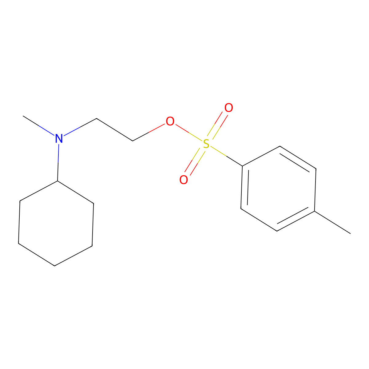 2-[Cyclohexyl(methyl)amino]ethyl 4-methylbenzene-1-sulfonate molecular structure, CAS 2757871-58-0