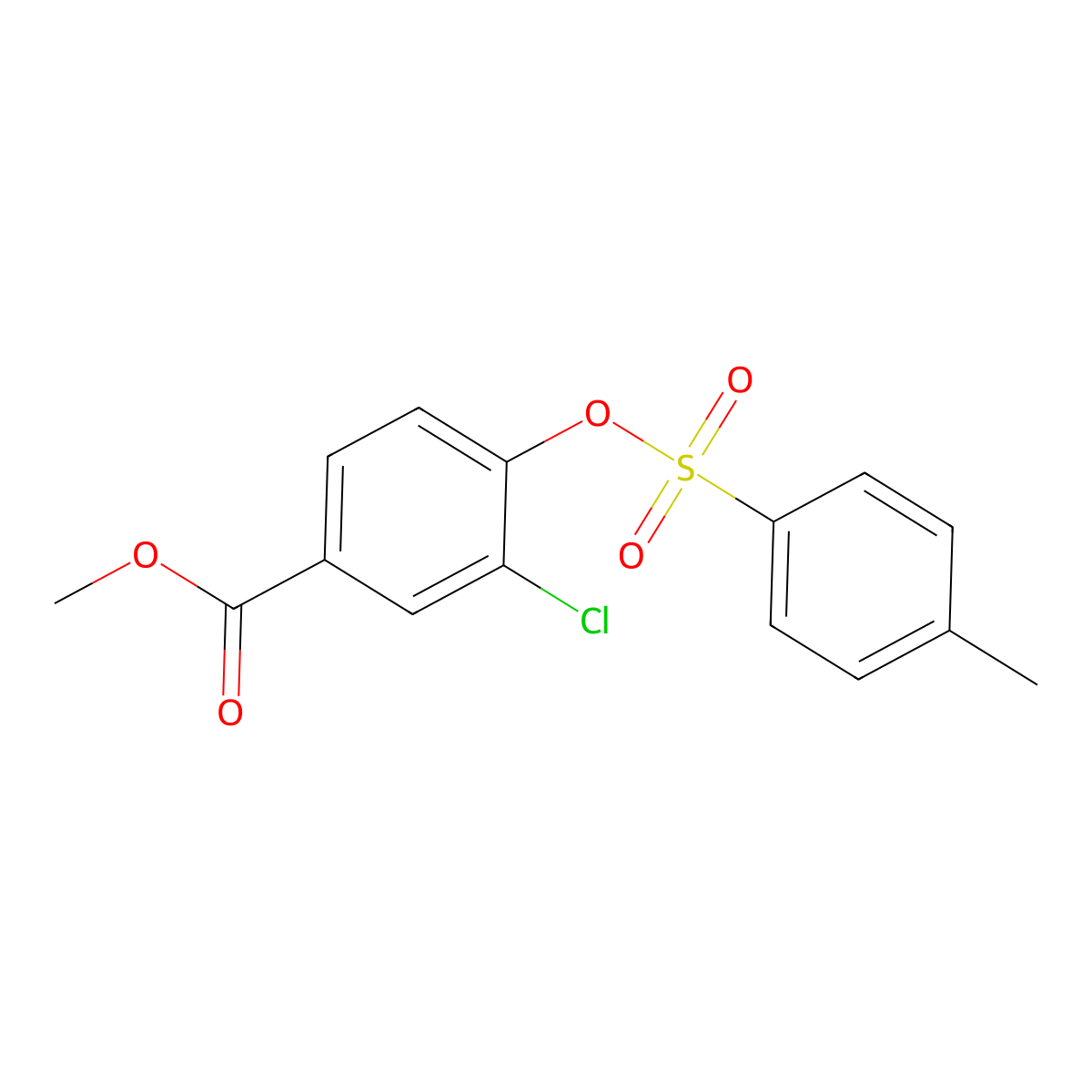 Methyl 3-chloro-4-[(4-methylbenzenesulfonyl)oxy]benzoate molecular structure, CAS 2757871-64-8