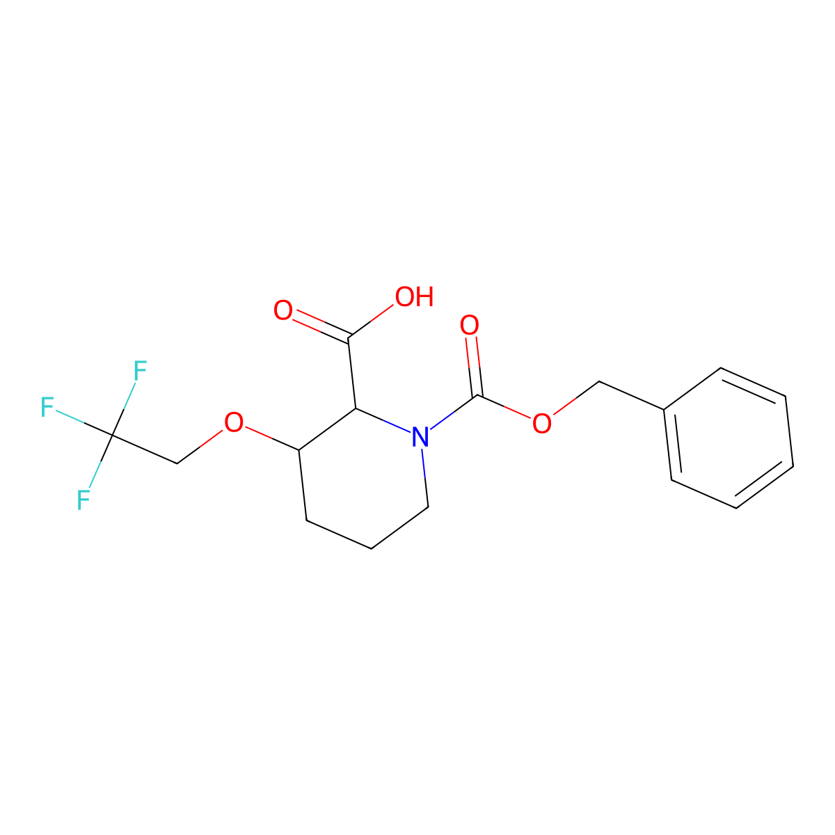 1-[(Benzyloxy)carbonyl]-3-(2,2,2-trifluoroethoxy)piperidine-2-carboxylic acid molecular structure, CAS 2757871-66-0