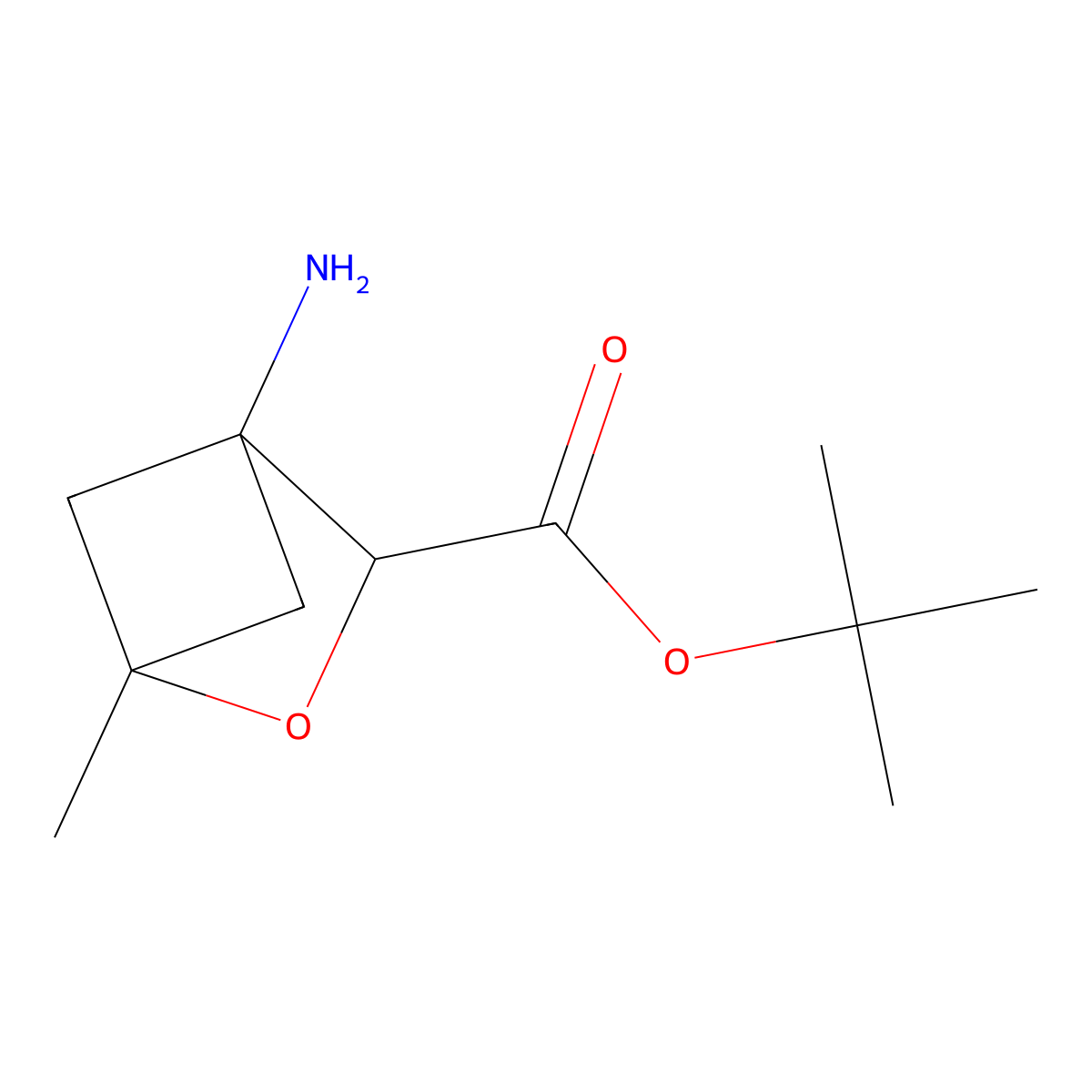 Tert-butyl 4-amino-1-methyl-2-oxabicyclo[2.1.1]hexane-3-carboxylate molecular structure, CAS 2757871-69-3