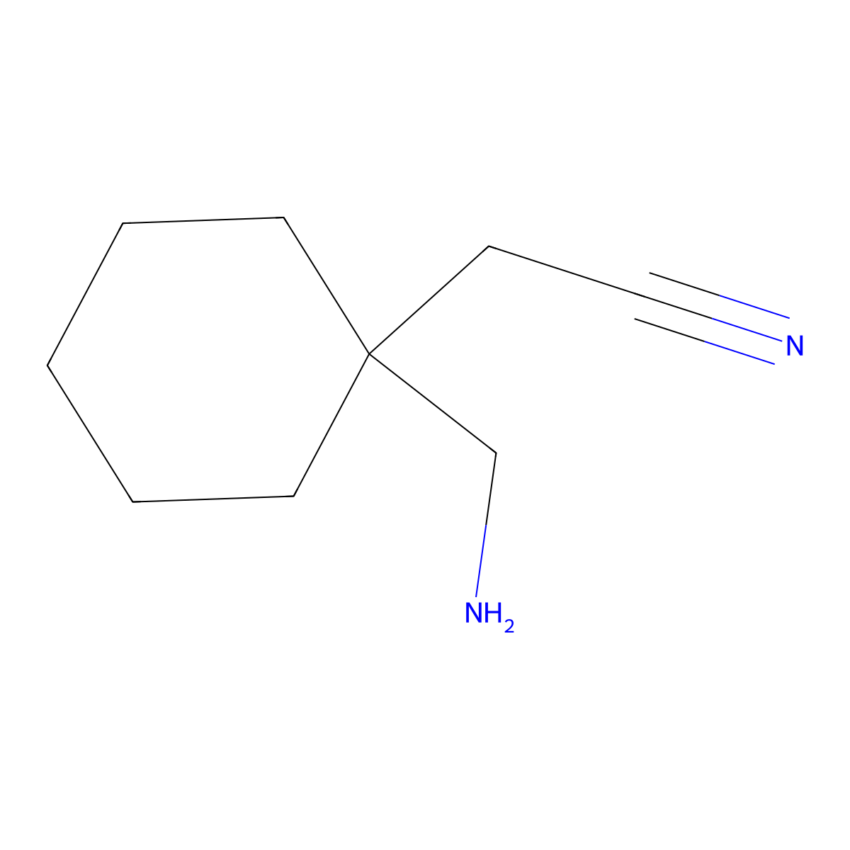 2-[1-(Aminomethyl)cyclohexyl]acetonitrile molecular structure, CAS 2757871-71-7